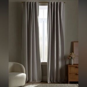 Quince 96x84 European Linen Light Gray True Blackout Curtain Panel